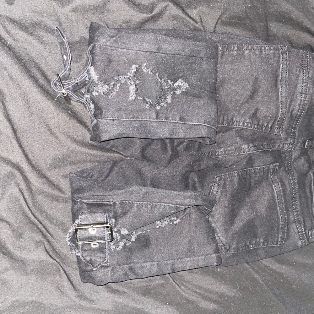 Black punk style pants